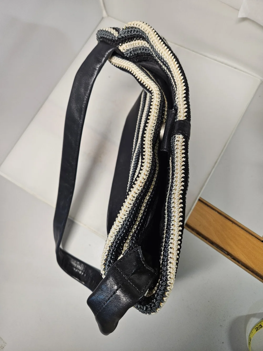 The Sak Sequoia Striped Crochet Hobo  Shoulder Bag Purse